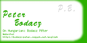 peter bodacz business card