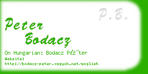 peter bodacz business card